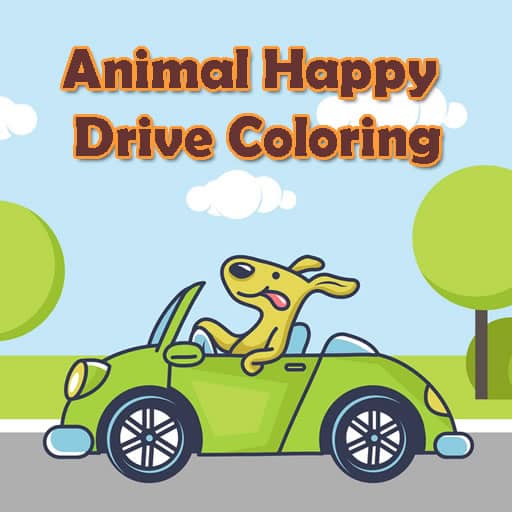 animal happy drive coloring