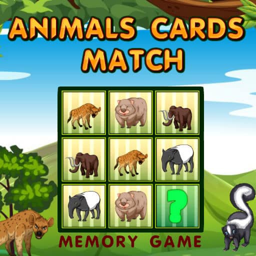 animals cards match