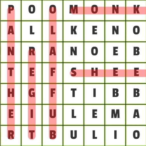 animals word search