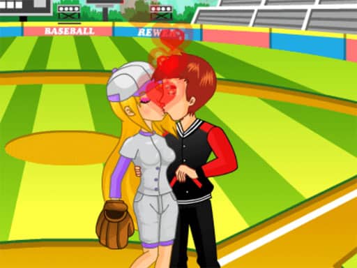 baseball kissing