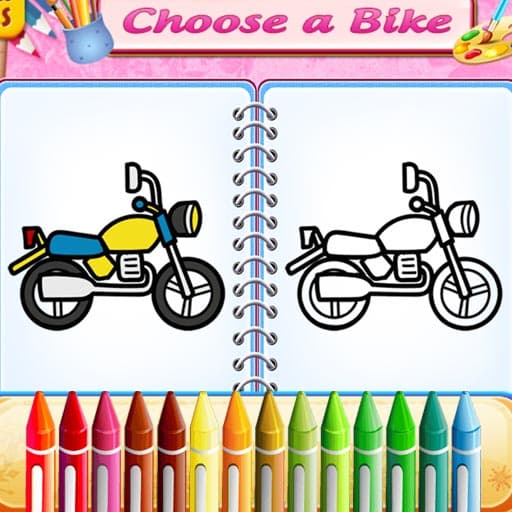 cute bike coloring book