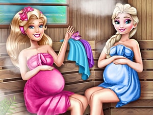 cute mommies pregnant sauna