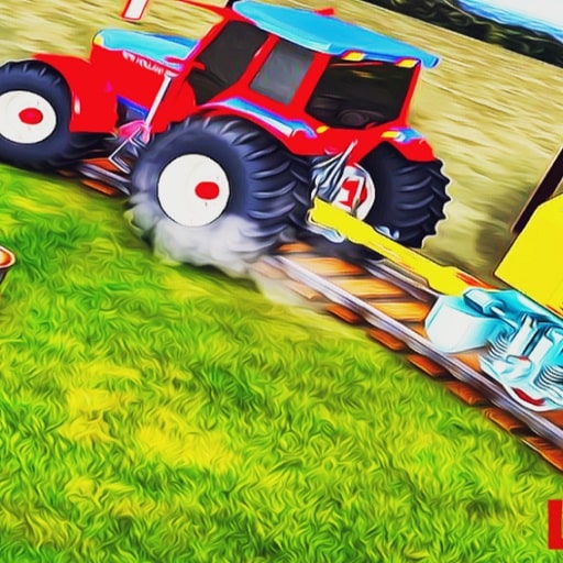 heavy duty tractor towing train games