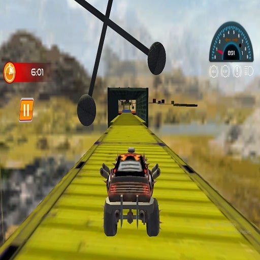 mega levels car stunt impossible track game