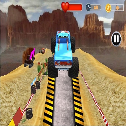 monster truck tricky stunt race game