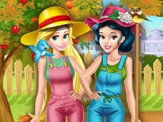 princesses working in the garden