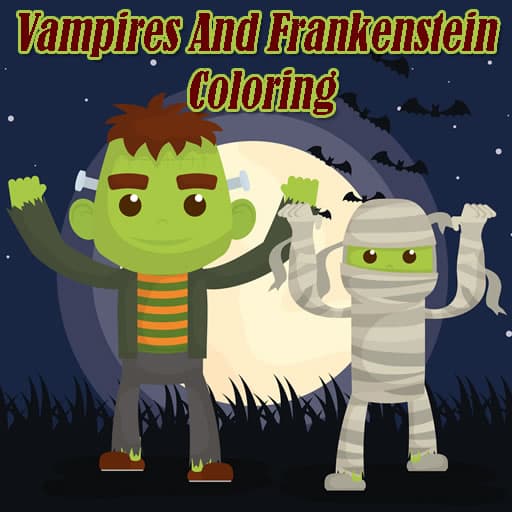 vampires and frankenstein coloring