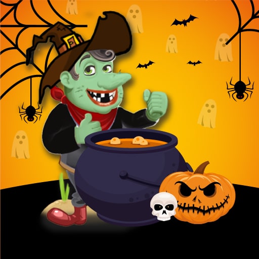 witch wordhalloween puzzel game